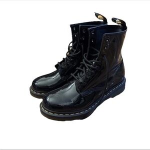 Dr Martens Black Patent Combat Boots